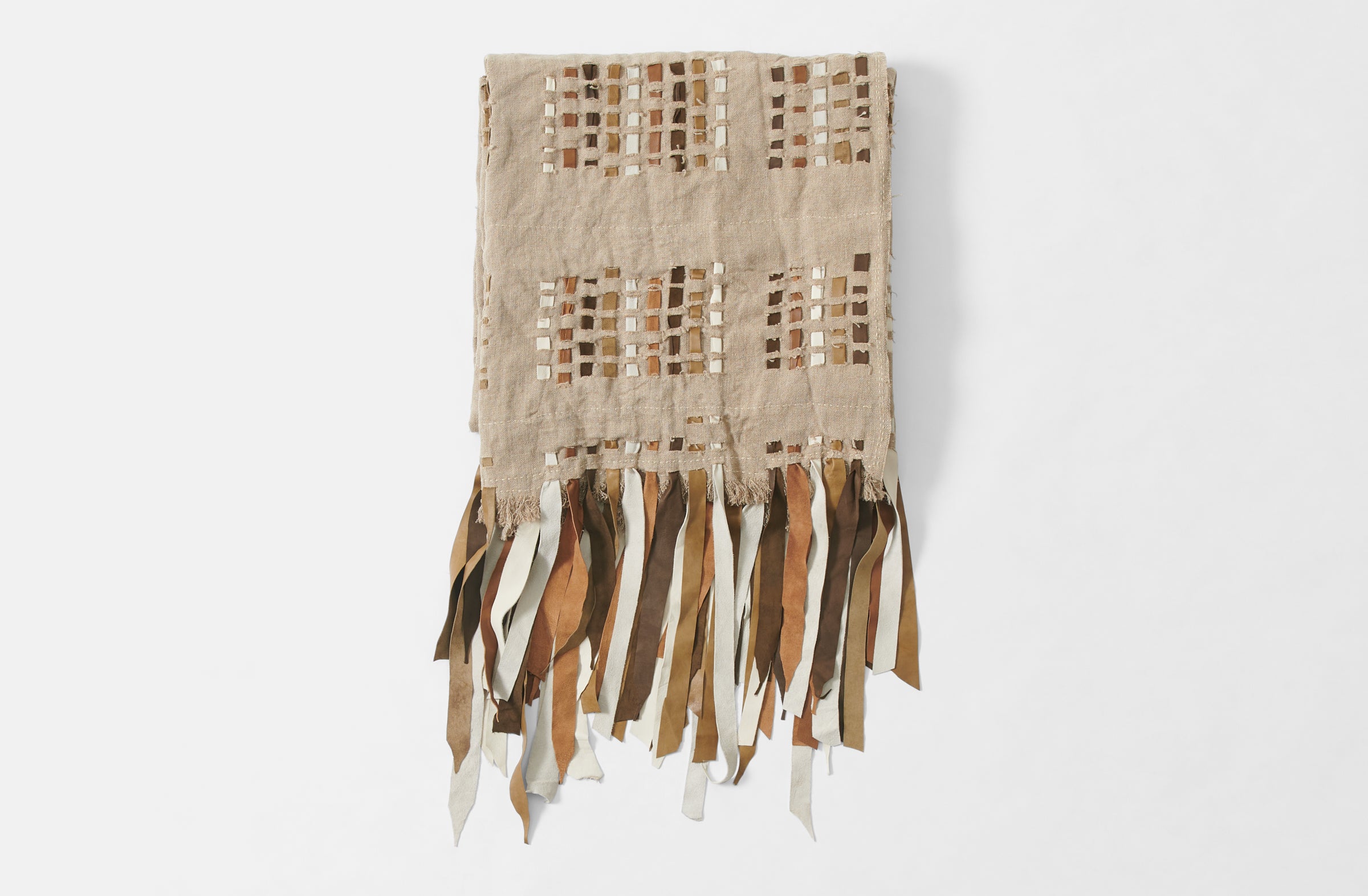 Peter Speliopoulos Linen and Suede Woven Throw