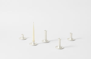 ted muehling pumiced silver candlesticks in various sizes one set with a single taper candle; Default