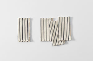Black and Ecru Variegated Stripe Cotton Napkin