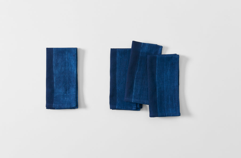 Indigo Block Stripe Tie Dye Napkin MARCH