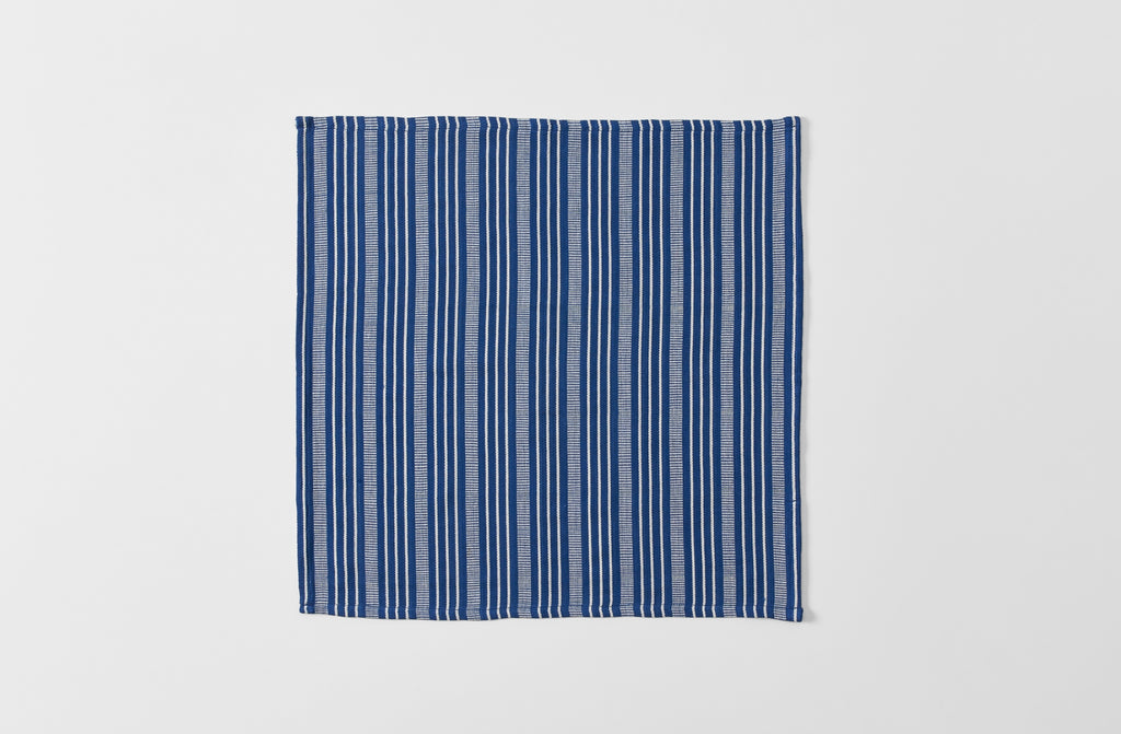 Navy and White Stripe Cotton Napkin