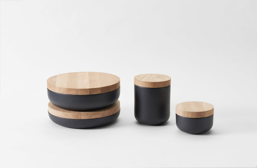 Vincent Van Duysen Black Containers with Oak Lids – MARCH