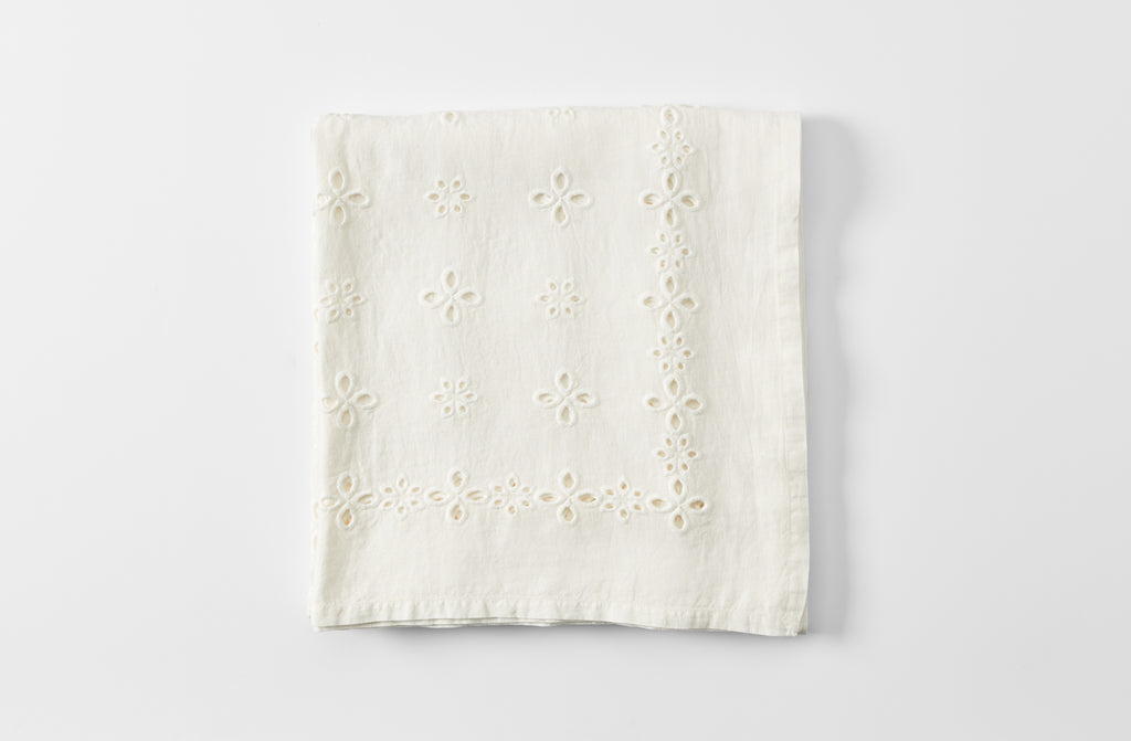 Italian White Sangallo Tablecloth