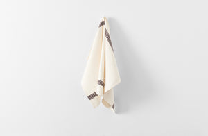 White and Brown Piano Stripe Kitchen Towel