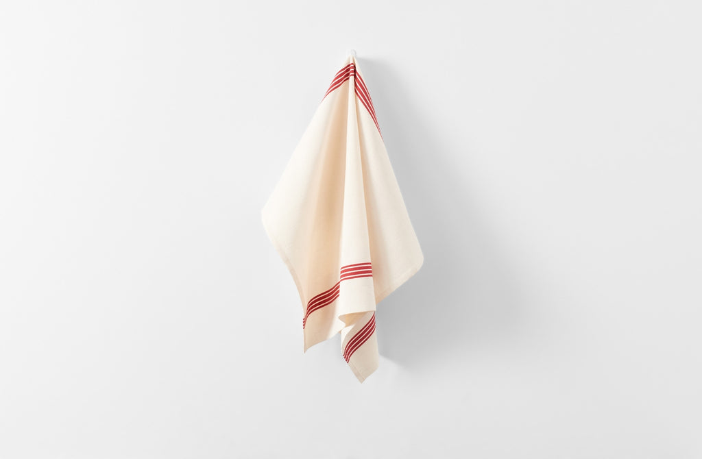 Red and white clearance striped hand towels