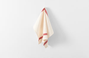 White and Red Piano Stripe Kitchen Towel