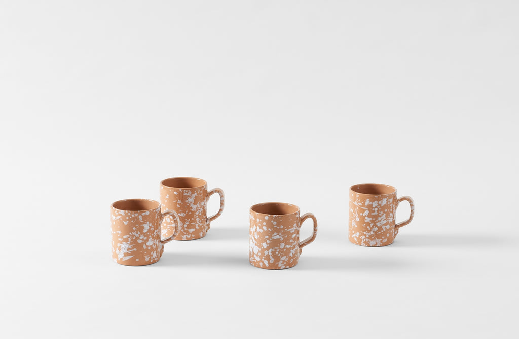 White on Terracotta Splatterware Mug
