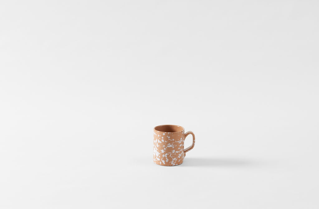 White on Terracotta Splatterware Mug